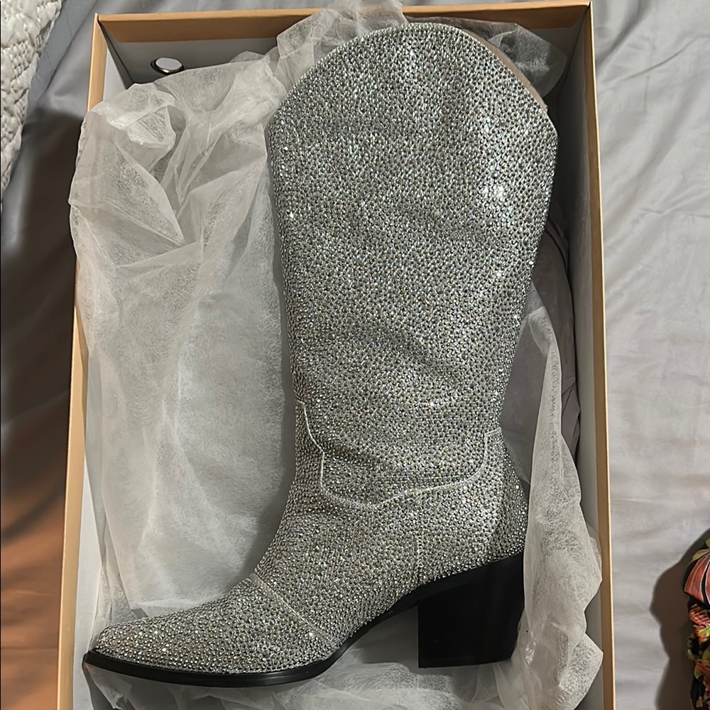 Sparkling Silver Women's Boots